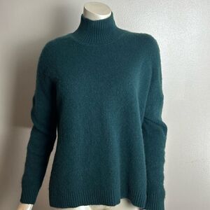 Women’s ANTONIO MELANI green sweater 100% cashmere mock neck size XL super soft